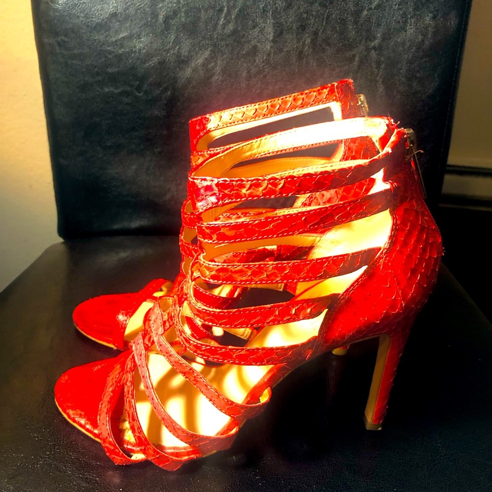 Vince Camuto Women's Coral Pink High Heel Pump Deluxe Satin Sandals Size 7M